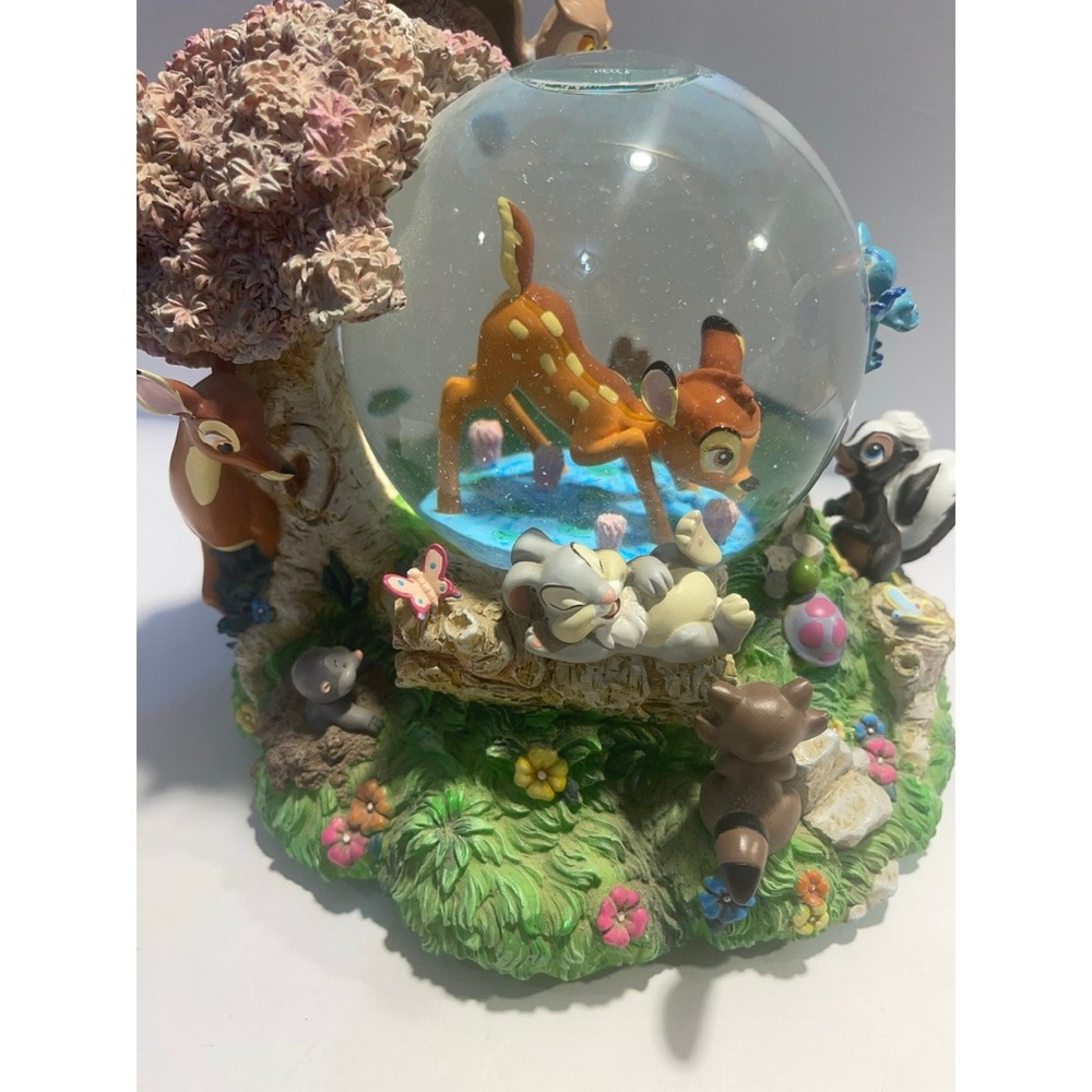 NEW IN BOX DISNEY Bambi Snow Globe with Forest Animals and Musical Wind Up - Picture 7 of 12